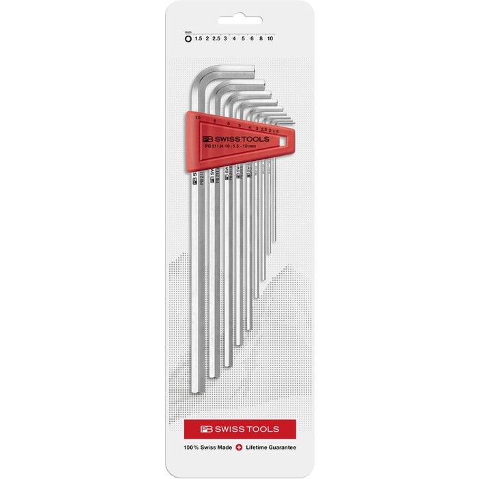 PB Swiss 9 Pce Hexagon Key Long Arm L-Wrench Set