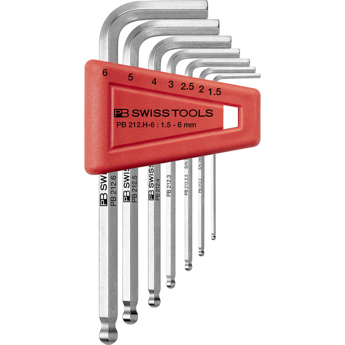 PB Swiss 7 Pce Metric Hexagon Key L-Wrench Set with Ball Point (1.5-6mm)