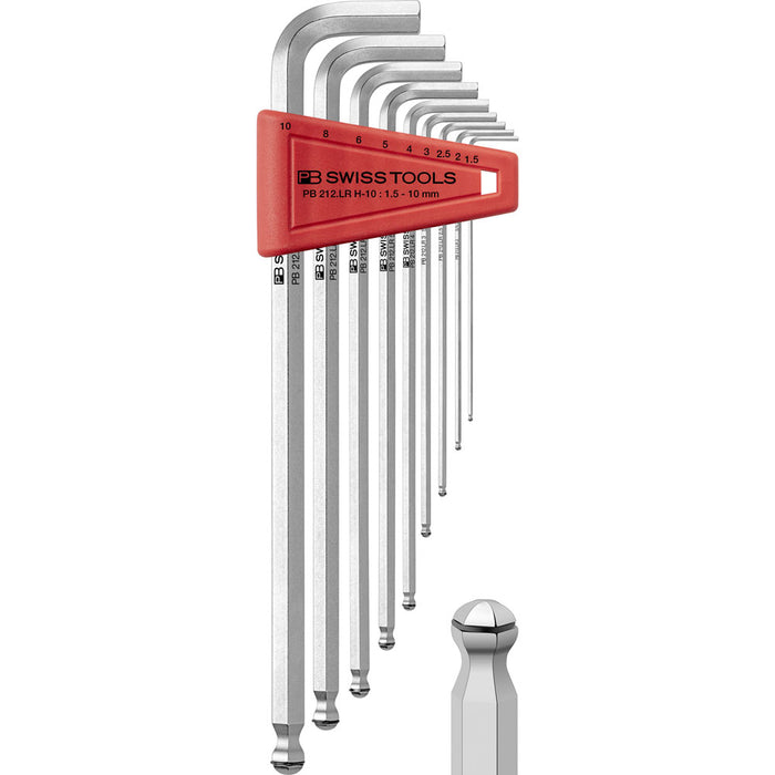 PB Swiss 9 Pce Metric Long Arm Ball End Hexagon Key L-Wrench Set (1.5-10mm)