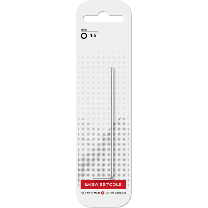 PB Swiss 212 L Key L-Wrench Long 1.5mm with Ball Point in Skin Pack