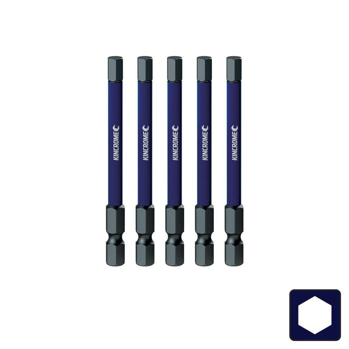 Kincrome Hex 5mm Impact Bit 75mm 5 Piece