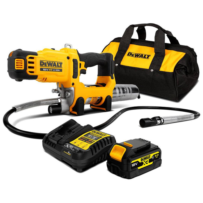 Dewalt DCGG581P1G-XE 18V 5.0Ah Cordless 2-Speed Grease Gun Kit