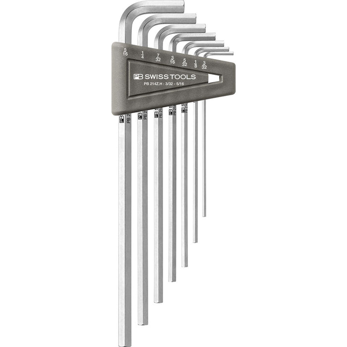 PB Swiss 7 Pce Imperial Long Arm Hex Key L-Wrench Set (3/32