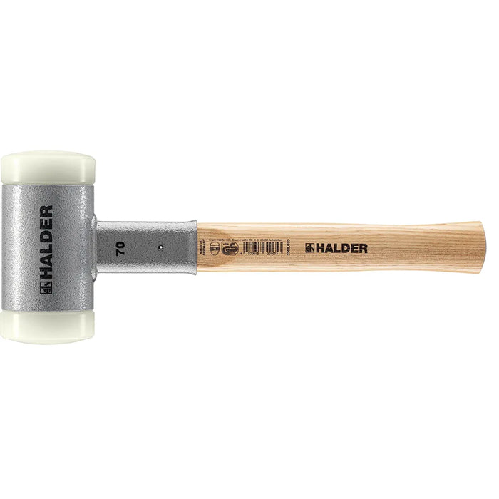 Halder Soft-Face Mallet Non-Rebound Hickory Handle Ø 70mm Nylon 2.215kg