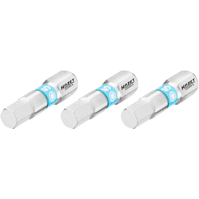 Hazet Hexagon Bit 5mm 3 Pack 2204N-5/3