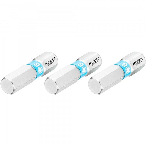 Hazet Hexagon Bit 6mm 3 Pack 2204N-6/3