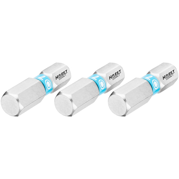 Hazet Hexagon Bit 7mm 3 Pack 2204N-7/3