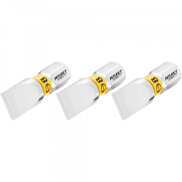Hazet Slotted Bit 1.2 x 8mm 3 Pack 1/4in Hex 2208N-11/3