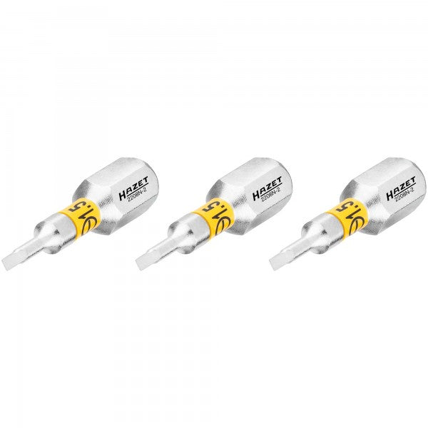 Hazet Slotted Bit 0.4 x 1.5mm 3 Pack 1/4in Hex 2208N-2/3