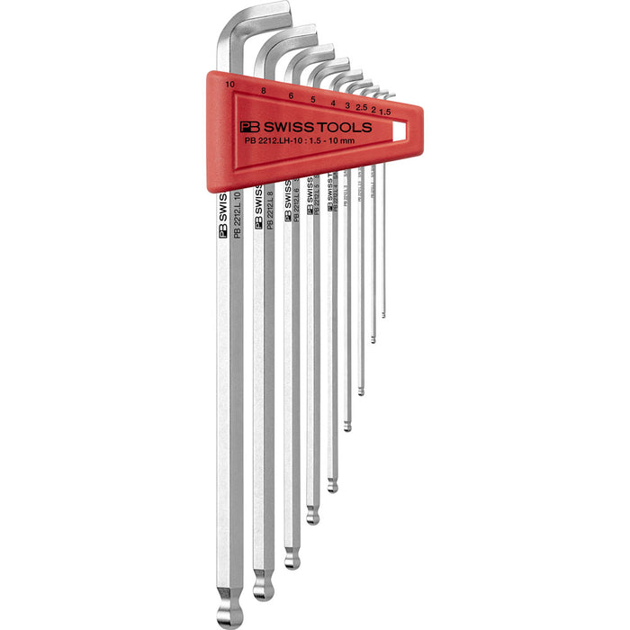 PB Swiss 9 Pce Metric Long Ball End Hexagon 100° Key L-Wrenches Set (1.5-10mm)