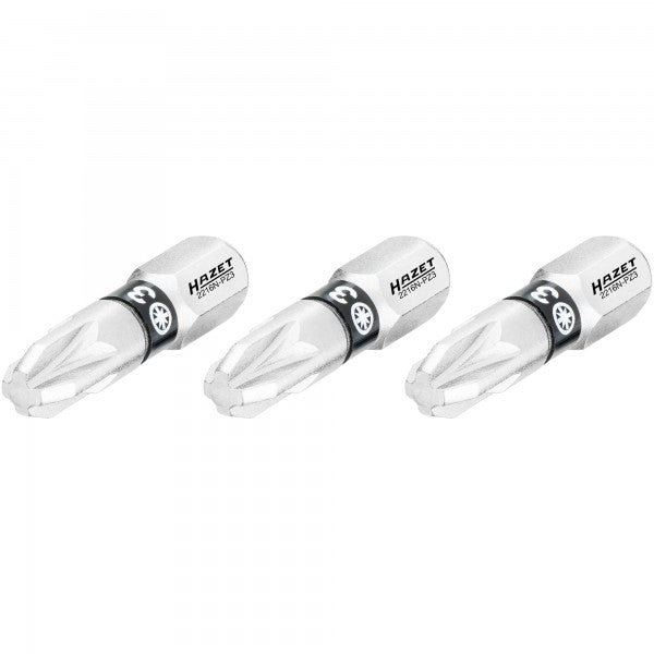 Hazet Pozi Bit PZ3 3 Pack 1/4in Hex 2216N-PZ3/3