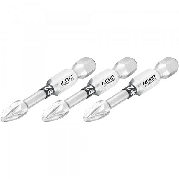 Hazet Long Pozi Bit PZ2 3 Pack 1/4in Hex 2216NSLG-PZ2/3