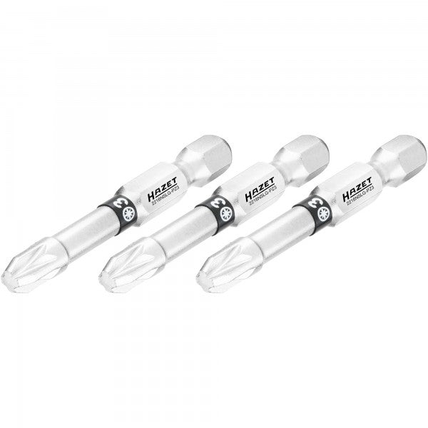 Hazet Long Pozi Bit PZ3 3 Pack 1/4in Hex 2216NSLG-PZ3/3