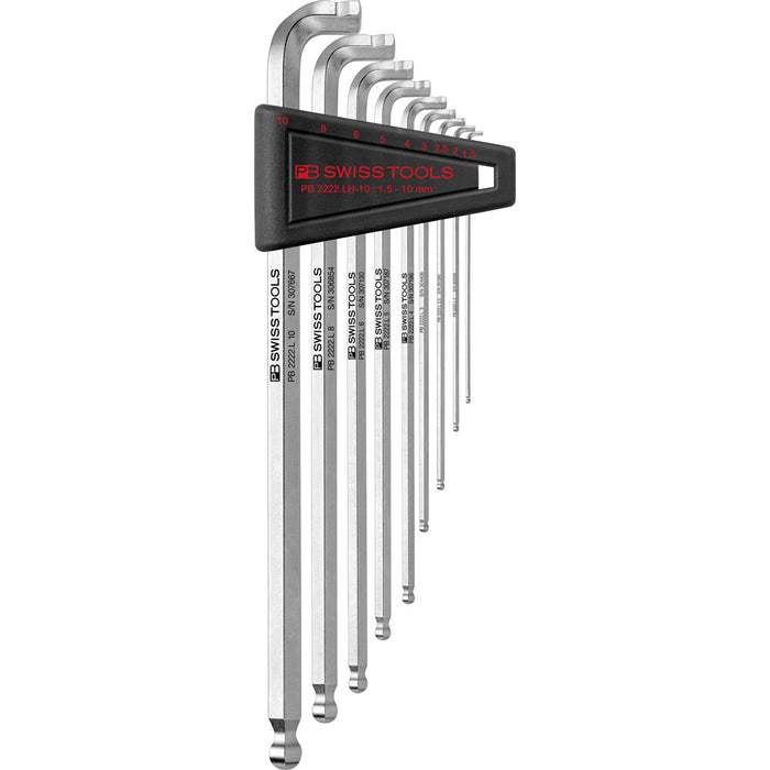 PB Swiss 9 Pce Metric Hexagon 90°–100° Key L-Wrenches Set (1.5-10mm)