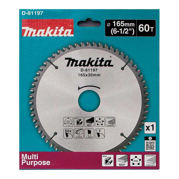 Makita Multi Cut 165mm x 30 x 60T TCT Saw Blade