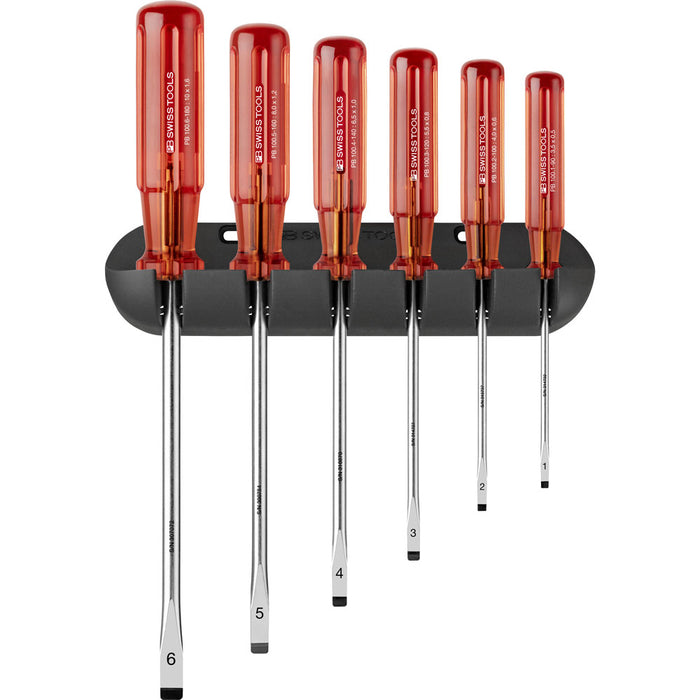 PB Swiss 6 Pce Metric Slotted Classic Screwdriver Set (1-6mm)