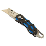Draper Tools Folding Trimming Knife with Belt Clip Blue 24383