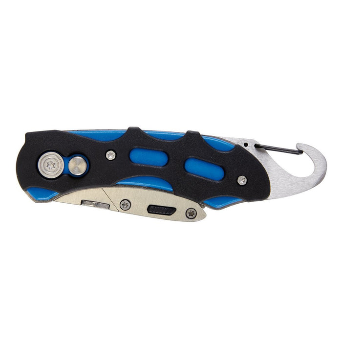 Draper Tools Folding Trimming Knife with Belt Clip Blue 24383