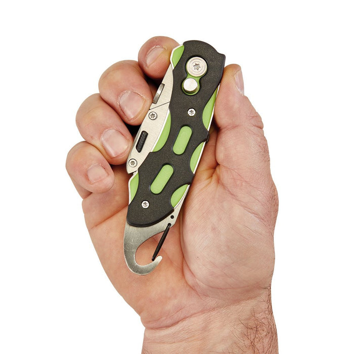 Draper Tools Folding Trimming Knife with Belt Clip (Green/Orange) 24424