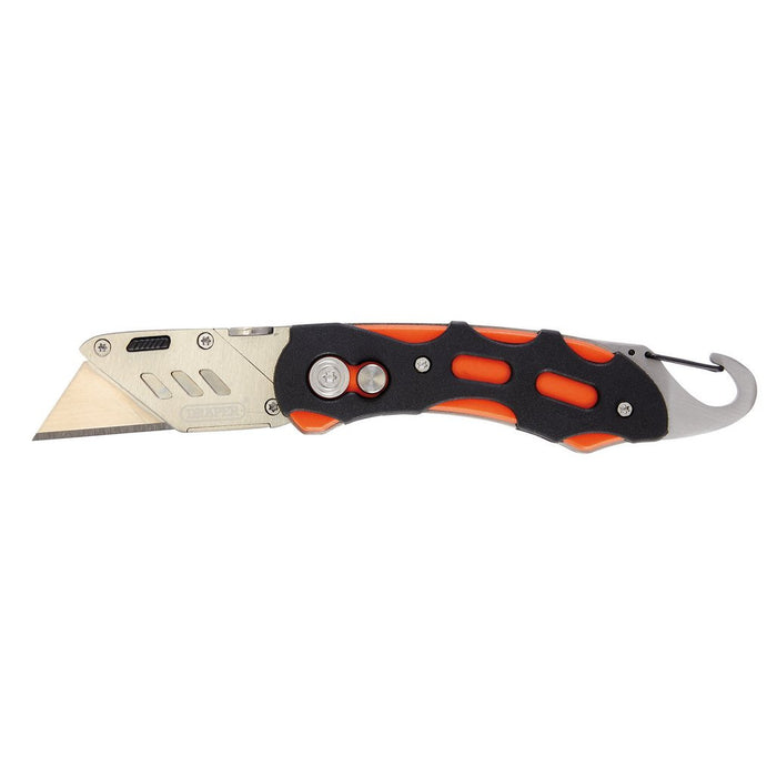 Draper Tools Folding Trimming Knife with Belt Clip (Green/Orange) 24424