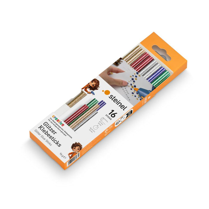 Steinel Glitter Glue Sticks 85°C 7mm Low Temp 16 Sticks 96G 084639