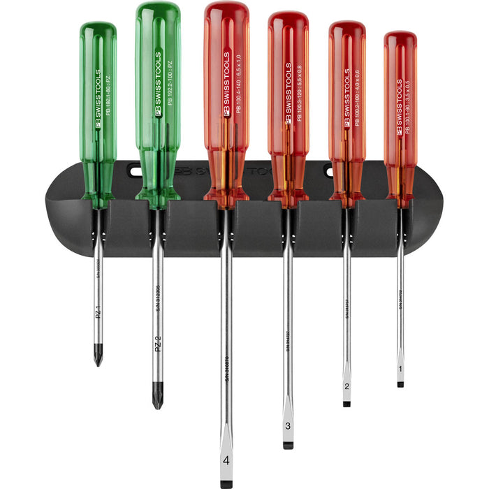 PB Swiss 6 Pce Slotted & Pozidriv Classic Screwdriver Set