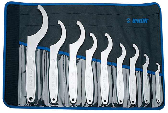 Unior 255/2CT Hook Wrench Set in Pouch, 9 Pce