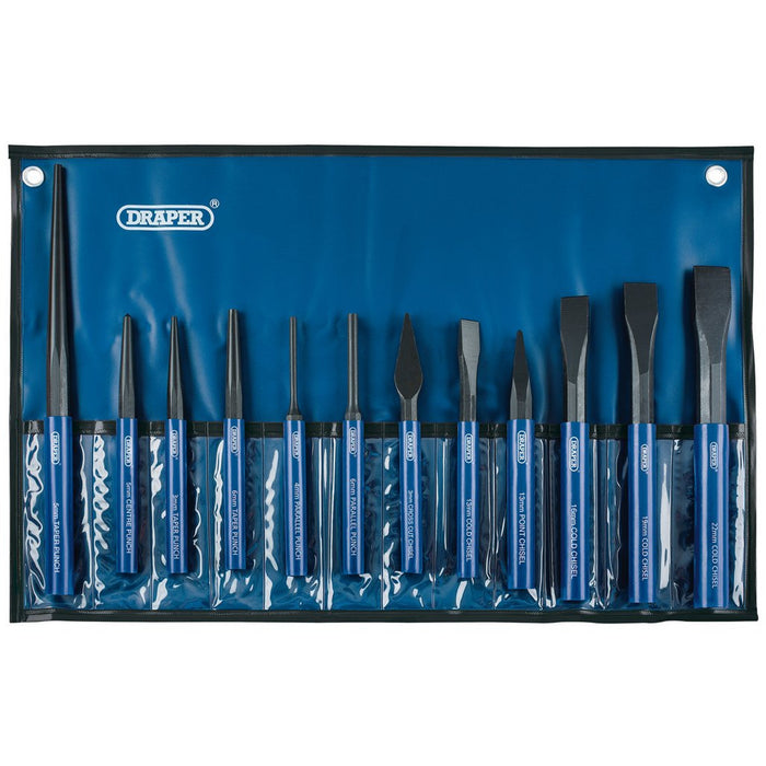 Draper Tools Cold Chisel and Punch Set, 12 Pce
