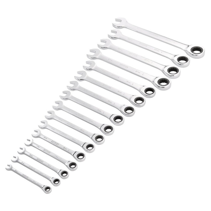 Draper Hi-Torq Metric Ratchet Combination Spanner Set, 16 Pce