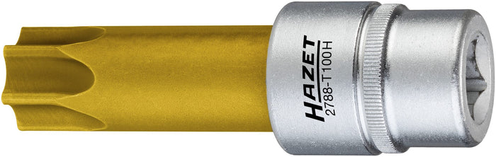 Hazet 1/2in Camshaft Adjuster Tamper-Resistant Torx Screwdriver Socket 2788-T100H 