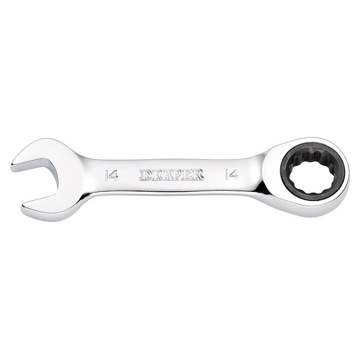 Draper Hi-Torq Metric Stubby Ratchet Combination Spanner, 14mm