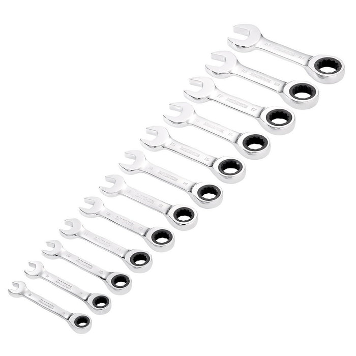Draper HI-TORQ® Metric Stubby Ratchet Combination Spanner Set (12 Piece)