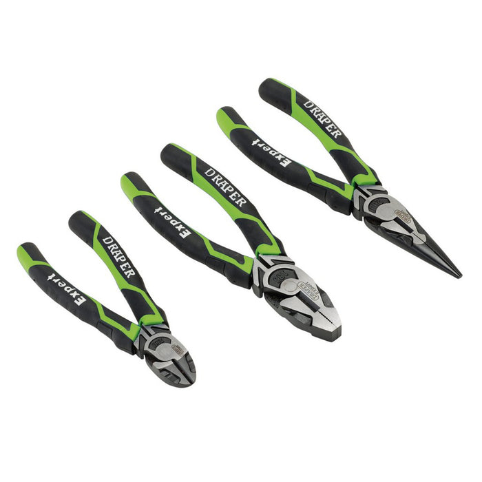 Draper Expert High Leverage Plier Set Green 3 Pce
