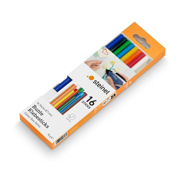 Steinel  Coloured Glue Sticks 7mm 16 Sticks 96G 6969