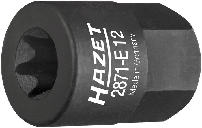 Hazet Turbocharger / Manifold Torx Socket 2871-E12 Outside Hexagon 17mm Outside Torx Profile E12