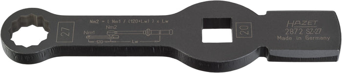 Hazet 3/4in 27mm Box-End Wrench Striking Face Pattern 12-Point With 2 Striking Faces 2872SZ-27 