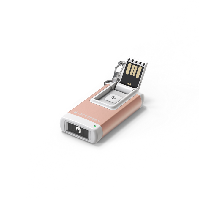 Ledlenser K4R 120lm Rechargeable LED Pocket Keyring - Rose Gold