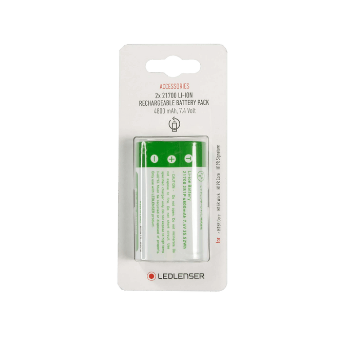 Ledlenser Accessory 2 x 21700 Li-ion 3.7v Rechargeable Battery Pack for H15R & H19R Models