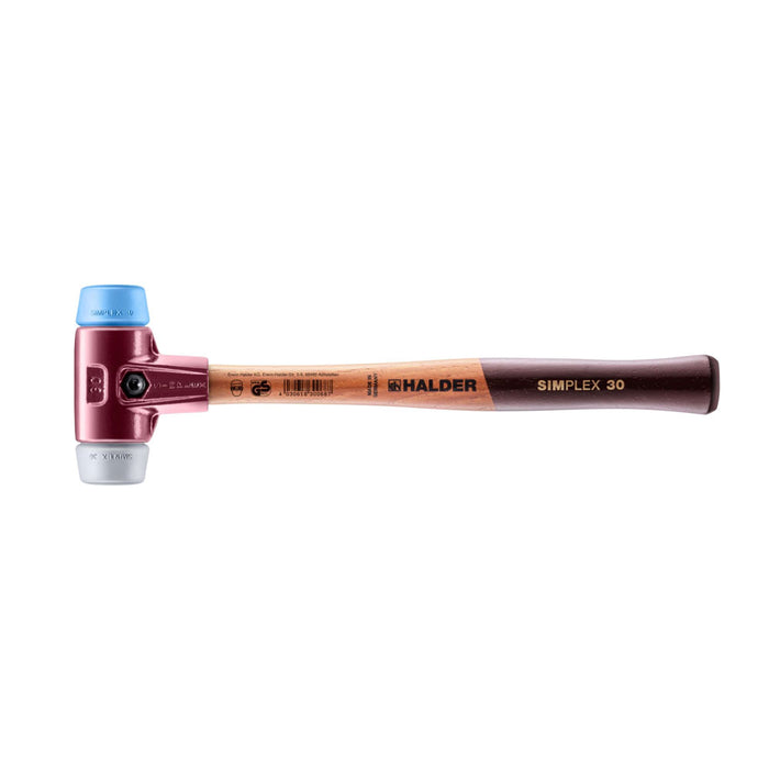 Halder SIMPLEX Soft-Face Mallet Cast Steel Housing Wood Handle  TPE-Mid/TPE-Soft 340g