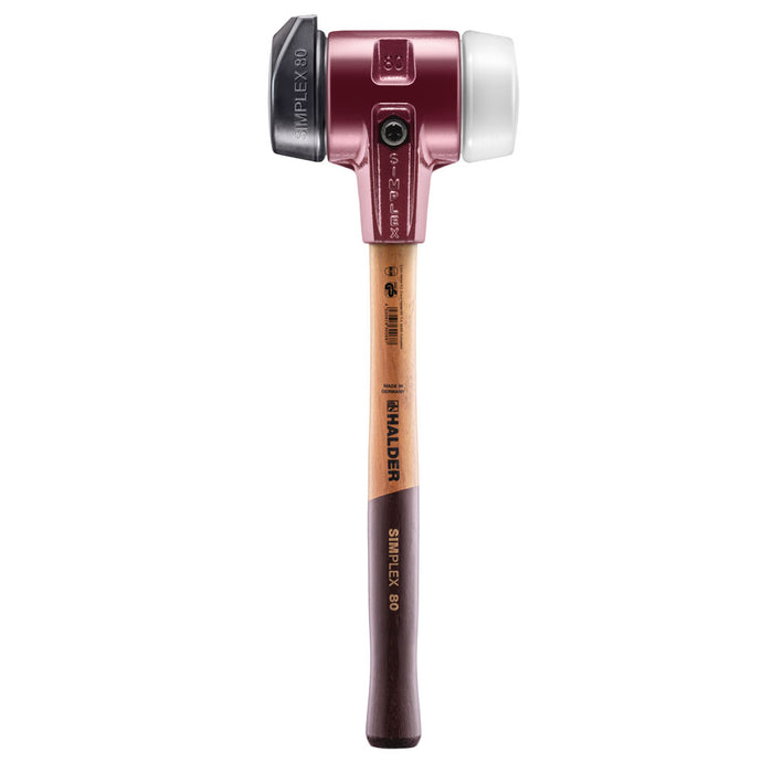 Halder SIMPLEX Soft-Face Mallet Cast Iron Housing Wood Handle Rubber with 