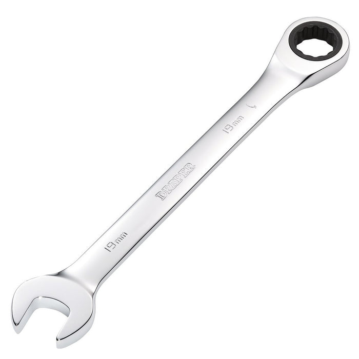 Draper Tools Metric Ratcheting Combination Spanner 19mm 31018