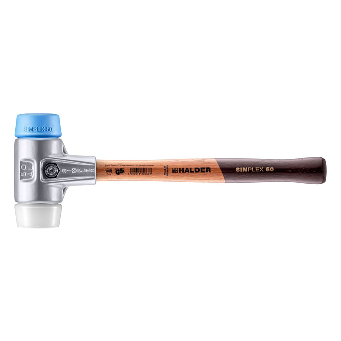 Halder SIMPLEX Soft-Face Mallet Aluminium Housing & Wooden Handle TPE-Soft/Superplastic 645g