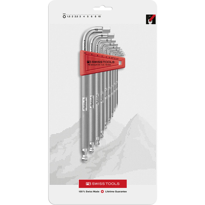 PB Swiss Safety Hexagon Ball End Key L-Wrench 9 Pce Set in Skin Pack