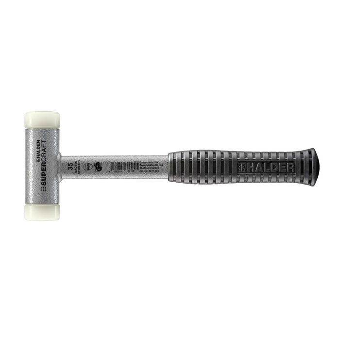 Halder Soft-Face Mallet Non-Rebound Break-Proof Steel Tube Handle Ø 35mm 690g Nylon