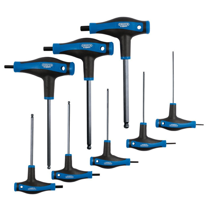 Draper Expert Soft Grip Metric Hex & Ball End T-Handle Key Set, 8 Pce