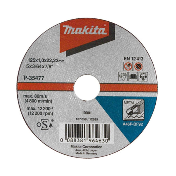 Makita 125 x 1.6 x 22.23mm Metal Cut Disc 10 Pk