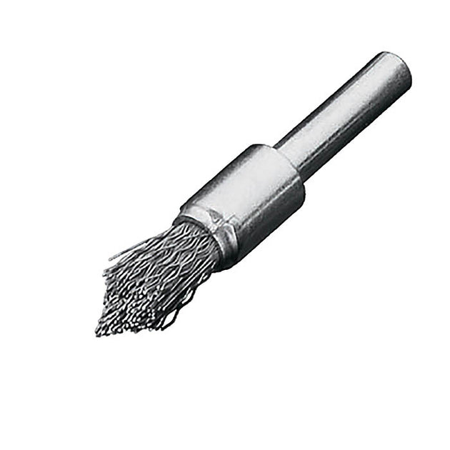 Lessmann End Brushes with 6mm Shank pointed Dia 12mm Long 60mm Steel Wire
