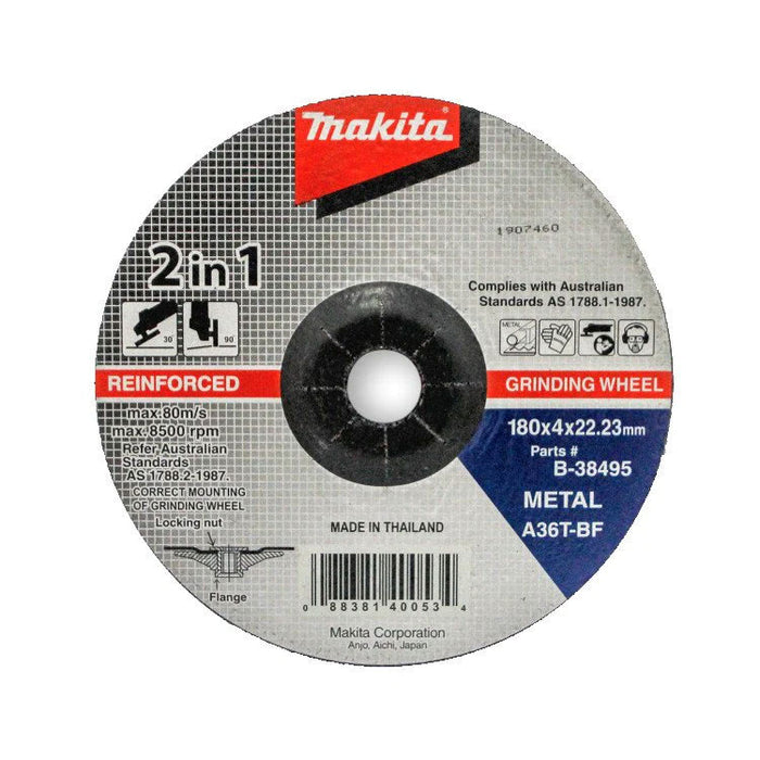 Makita 180mm x 3.2mm x 22.23mm Grind & Cut Wheel Met 10Pk