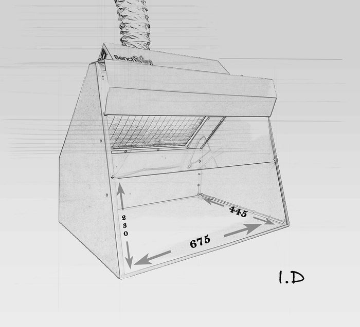 BenchVent Ducted Fume Extraction Cabinet (Hood ID 670 x 525 x 450) BV660H-D