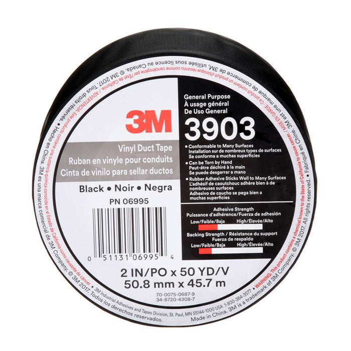 3M 3903 Vinyl Duct Tape Black  50.8mm x 45.72m * MOQ 24 *